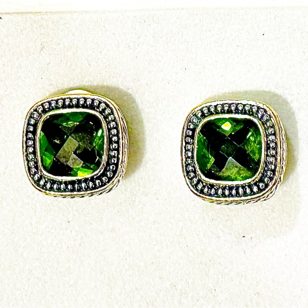 Chic Green Gemstone Earrings